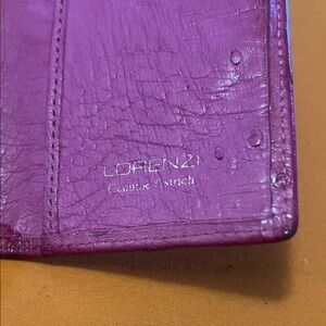 Lorenzi Milano Pink Leather Card Holder